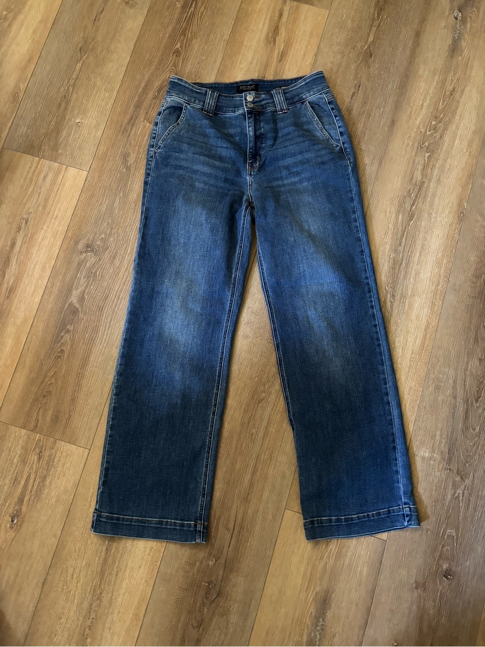 Judy‎ Blue High Waist Double Button Wide Leg Denim Jeans SIZE 13/31 #JB82558MD